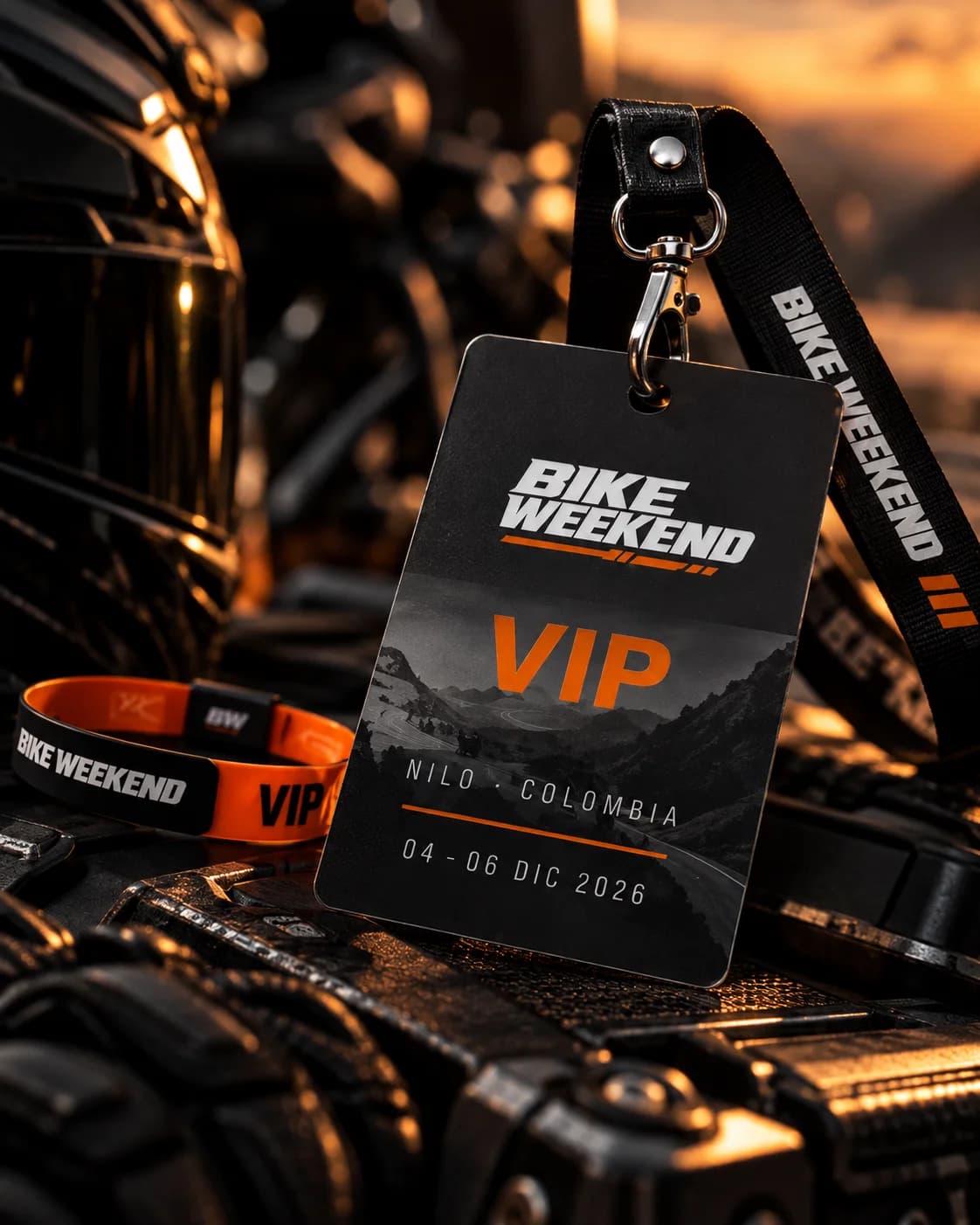 Acreditación VIP de Bike Weekend con lanyard